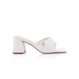 VERALi Stella Block Heel Mules Chalk Smooth