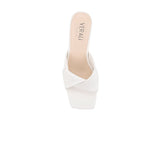VERALi Stella Block Heel Mules Chalk Smooth