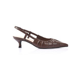 VERALI Lucius Slingback Kitten Heels Chocolate