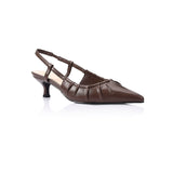 VERALI Lucius Slingback Kitten Heels Chocolate