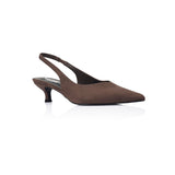VERALI Lush Slingback Kitten Heels Chocolate
