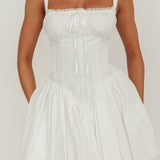 Jennie Corset Flared Mini Dress Off White