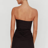 Luann Scoop Neckline Strapless Mini Dress Black