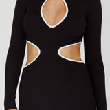 Jovie Keyhole Knit Midi Dress Black