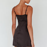Izolda Floral Applique Mini Dress Black