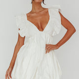 Horoscope Bubble Hem Mini Dress Ivory