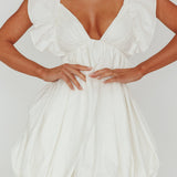 Horoscope Bubble Hem Mini Dress Ivory