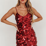 Moon Dust Sequin Mini Dress Wine