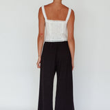 Backstage Pleated Wide Leg Pants Black