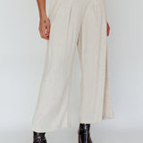 Backstage Pleated Wide Leg Pants Oat
