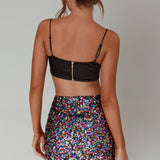 La Nuit Sequin Mini Skirt Multi