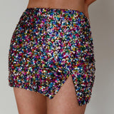 La Nuit Sequin Mini Skirt Multi