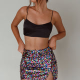 La Nuit Sequin Mini Skirt Multi
