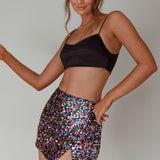 La Nuit Sequin Mini Skirt Multi