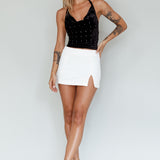 Jaydelle Halterneck Diamante Top Black