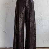 Anything Goes Wide Leg Metallic Pants Black