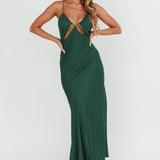Casa Nova Cut-Out String Dress Emerald