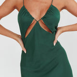 Casa Nova Cut-Out String Dress Emerald