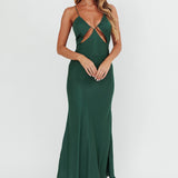 Casa Nova Cut-Out String Dress Emerald