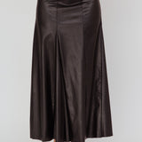 Galaxia A-Line Faux Leather Maxi Skirt Black