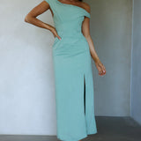 Miriam On-Off Shoulder Midi Dress Pistachio