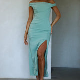 Miriam On-Off Shoulder Midi Dress Pistachio