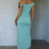 Miriam On-Off Shoulder Midi Dress Pistachio