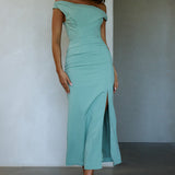 Miriam On-Off Shoulder Midi Dress Pistachio