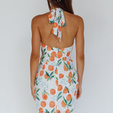 Euro Trip Halter Wrap Mini Dress Orange