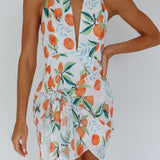 Euro Trip Halter Wrap Mini Dress Orange