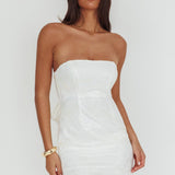 Vida Bow Sequin Mini Dress White