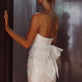 Vida Bow Sequin Mini Dress White