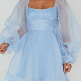 I've Got Sunshine Long Sleeve Mini Dress Light Blue