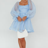 I've Got Sunshine Long Sleeve Mini Dress Light Blue