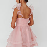 I've Got Sunshine Ruffle Strap Mini Dress Blush