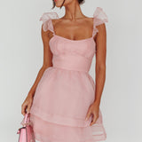 I've Got Sunshine Ruffle Strap Mini Dress Blush