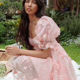 I've Got Sunshine Ruffle Strap Mini Dress Embellished Blush