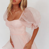 I've Got Sunshine Puff Sleeve Mini Dress Blush