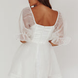 I've Got Sunshine Puff Sleeve Mini Dress White