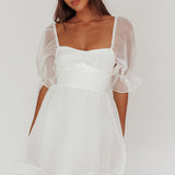I've Got Sunshine Puff Sleeve Mini Dress White