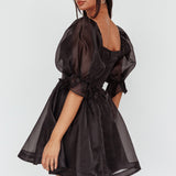 I've Got Sunshine Puff Sleeve Mini Dress Black