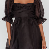 I've Got Sunshine Puff Sleeve Mini Dress Black