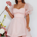 I've Got Sunshine Puff Sleeve Mini Dress Blush