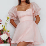 I've Got Sunshine Puff Sleeve Mini Dress Blush