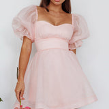 I've Got Sunshine Puff Sleeve Mini Dress Blush