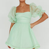 I've Got Sunshine Puff Sleeve Mini Dress Mint