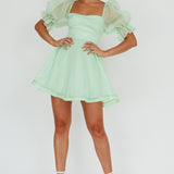 I've Got Sunshine Puff Sleeve Mini Dress Mint