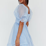 I've Got Sunshine Puff Sleeve Mini Dress Sky Blue