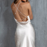 Danijela Pearl Back Slip Dress Champagne