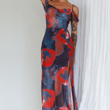 Arcadia Off-Shoulder Sleeve Midi Dress Red